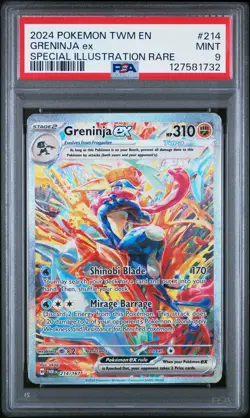 2024 POKEMON TWM EN-TWILIGHT MASQUERADE GRENINJA ex #214 PSA MINT 9 - Image 1