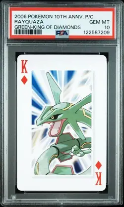PSA 10 POKEMON PLAYING CARD RAYQUAZA GREEN KING DIAMONDS 10TH ANNIVERSARY 788B - Image 1