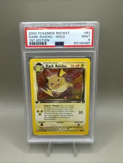 2000 Pokemon Team Rocket 1st Edition Dark Raichu Holo #83 PSA 9 - Image 1