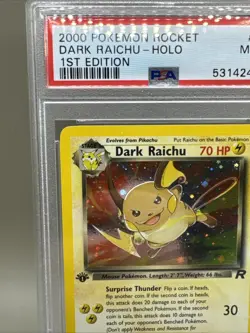 2000 Pokemon Team Rocket 1st Edition Dark Raichu Holo #83 PSA 9 - Image 2