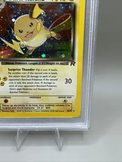 2000 Pokemon Team Rocket 1st Edition Dark Raichu Holo #83 PSA 9 - Image 4