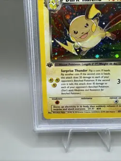 2000 Pokemon Team Rocket 1st Edition Dark Raichu Holo #83 PSA 9 - Image 5