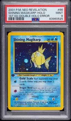 2001 POKEMON NEO REVELATION 1ST ED-DOUBLE HOLO ERR SHINING MAGIKARP-HOLO PSA 9 - Image 1