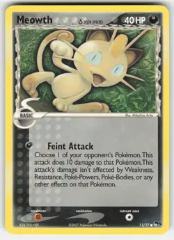 Meowth 11/17 Common POP Series 5 Pokemon NM - Image 1