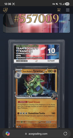 Team Rocket's Tyranitar Pokemon Center Promo - Ace 10 - Perfect Subgrades - Image 5