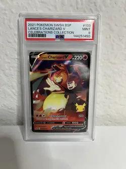 2021 POKEMON SWSH PROMO CELEBRATIONS COLLECTION LANCE'S CHARIZARD V PSA 9 - Image 1