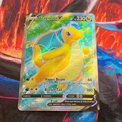 Dragonite V 076/078 Pokemon GO Ultra Rare Full Art Holo Pokemon TCG NM - Image 1
