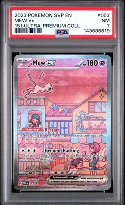 Pokemon Mew EX Black Star Promo Holo Card 2023 SV 151 TCG SVP en 053 PSA 7 - Image 1