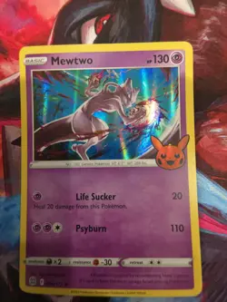 Pokemon Mewtwo Holo – Trick or Trade 2022 Halloween Set – NM – Raw Card - Image 1