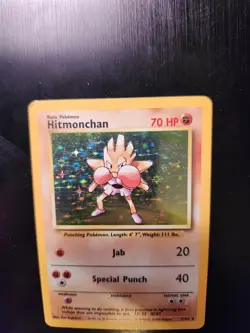 Hitmonchan #7/102 Base Set Holo Pokemon TCG Card English 1999. LP - Image 2