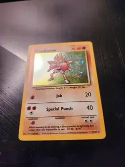 Hitmonchan #7/102 Base Set Holo Pokemon TCG Card English 1999. LP - Image 3