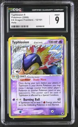 CGC 9 MINT Typhlosion 2006 EX Dragon Frontiers 12/101 Holo Pokemon Card - Image 1