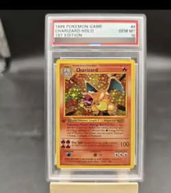Pokemon Charizard Base Set 1st Edition Holo Rare PSA 10 004/102 1999 - Image 1