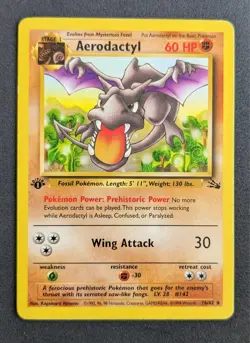 Aerodactyl 1st Editon 16/62 Non-holo Rare Fossil Pokemon 1999 - Image 1