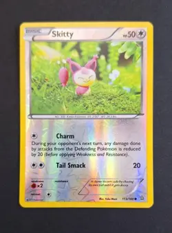 Pokemon TCG Skitty 113/160 XY Primal Clash Reverse Holo Yuka Morii LP - Image 1