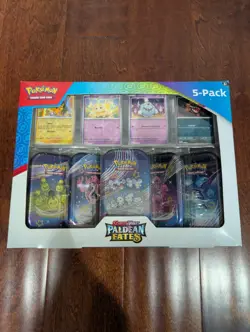 Costco Pokemon Paldean Fates Mini Tin Box Booster Promo English - Image 1