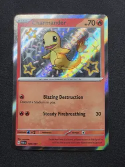 Pokemon TCG Charmander 109/091 Paldean Fates 2024 Shiny Rare Card - Image 1