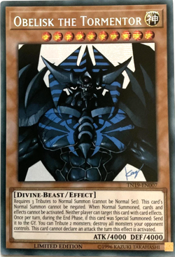 Obelisk the Tormentor TN19-EN007 Secret Rare Limited Edition YuGiOh TCG Card - Image 1