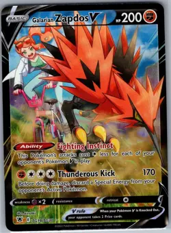 Galarian Zapdos V TG19/TG30 Astral Radiance Trainer Gallery - Pokemon Card - NM - Image 1