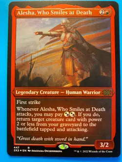 MTG 1x ETCHED Alesha, Who Smiles at Death # 447 Double Masters 2022 Magic x1 NM - Image 1
