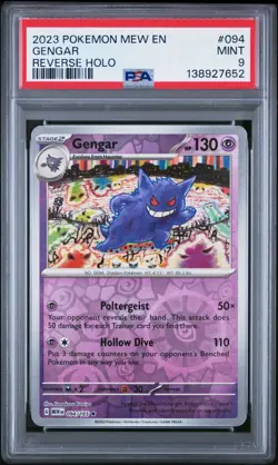 2023 POKEMON MEW EN-151 REVERSE HOLO #094 GENGAR PSA 9 - Image 1