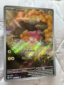 Pokemon Pawmi Illustration Rare SV: Paldean Fates 226/091 Holo 60 HP Basic - Image 1