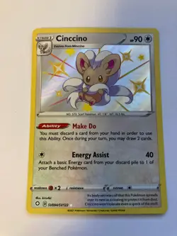 Pokemon TCG Cinccino Shining Fates SV094/SV122 Holo Shiny Holo Rare Near Mint - Image 1