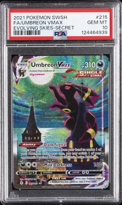 2021 POKEMON SWORD & SHIELD EVOLVING SKIES SECRET FULL ART/UMBREON VMAX PSA 10 - Image 1