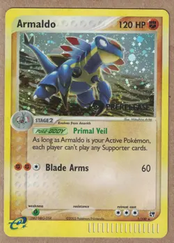 2003 Pokemon Armaldo PRERELEASE EX SANDSTORM 1/100 Promo Near Mint - Image 2