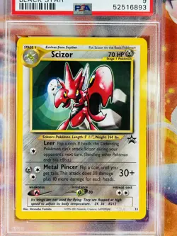 Pokemon PSA 9 MINT Scizor 2001 Black Star Promo Card #33 - FLAWLESS - Image 2