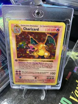 Charizard 1st edition - CUSTOM FAN ART HOLO GOLD METAL COLLECTIBLE Pokemon Card - Image 1