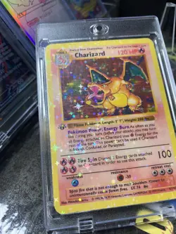 Charizard 1st edition - CUSTOM FAN ART HOLO GOLD METAL COLLECTIBLE Pokemon Card - Image 2