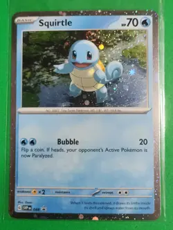 Pokemon TCG Scarlet & Violet Black Star Promo Squirtle #48 Cosmos Rare - Image 1
