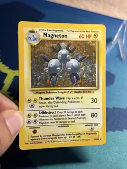 Magneton 9/102 Holo Rare Unlimited WOTC Base Set Pokemon Card LP MP - Image 3