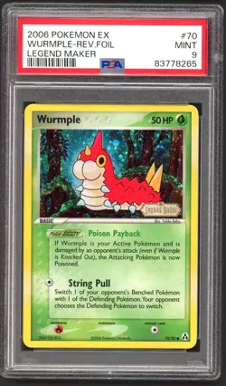 Pokemon Cards - PSA 9 Wurmple 70/92 - EX Legend Maker Reverse Holo - MINT - PSA9 - Image 1