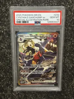 Pokemon TCG Cynthia's Garchomp EX Card 232/182 Destined Rivals PSA 10 GEM MINT - Image 1