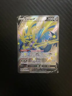 Zacian V SWSH292 Full Art Black Star Promo Pokemon Card NM - Image 1