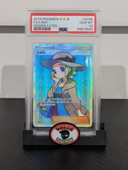 Pokemon Card 2019 PSA 10 LADY Full Art Holo SV86/SV94 Hidden Fates GEM MINT - Image 1
