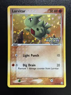 2004 LARVITAR Reverse Holo Stamped Team Rocket Returns 63/109 Pokemon Card NM (A - Image 1