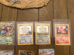 Pokemon Card Lot w/ Charizard + Vintage Jungle Booster Pack Wrapper (Empty) - Image 3
