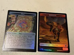 2 x mtg foil token Dinosaur // Map, 0009/0017 Lost Caverns of Ixalan, unplayed - Image 2