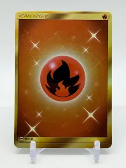 Pokemon Card Fire Energy 167/147 Burning Shadows Gold Secret Rare Energy L/P - Image 1