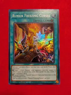 Runick Freezing Curses - TAMA-EN033 - Super Rare - 1st Edition Yugioh! - Image 1
