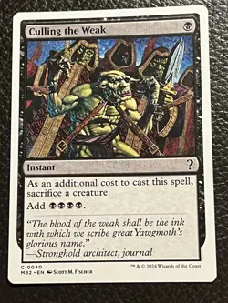 Mtg MB2— Culling The Weak —NM White Border - Image 1