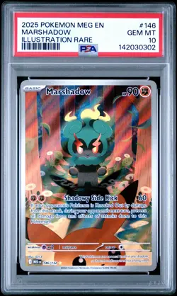2025 POKEMON MEG EN-MEGA EVOLUTION ILLUSTRATION RARE #146 MARSHADOW PSA 10 - Image 1