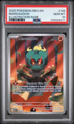 2025 POKEMON MEG EN-MEGA EVOLUTION ILLUSTRATION RARE #146 MARSHADOW PSA 10 - Image 1