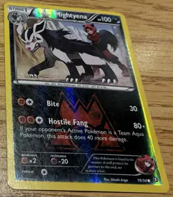 Pokemon TCG XY Double Crisis Team Magma's Mightyena 19/34 Reverse Holo Common - Image 1