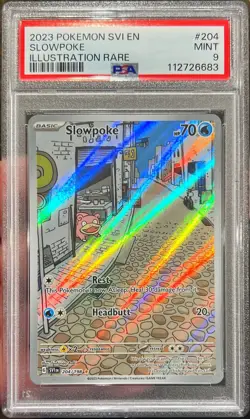 2023 Pokemon Scarlet & Violet Base Slowpoke Illustration Rare 204/198 PSA 9 Mint - Image 1