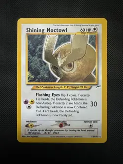 Shining Noctowl Holo Neo Destiny NM WOTC 2002 Pokemon Rare - Image 1