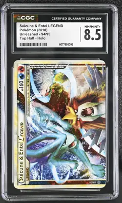 CGC 8.5 Suicune & Entei LEGEND 2010 Unleashed Top 94/95 Holo Pokemon Card - Image 1